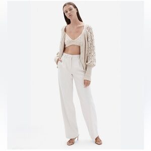 Jonathan Simkhai Adeline ribbed cardigan and bralette in egret NWT